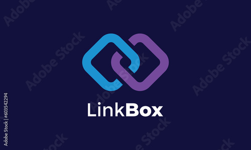 Logo vector link square chain symbol teamwork cooperation creativity technology infinity connection concept