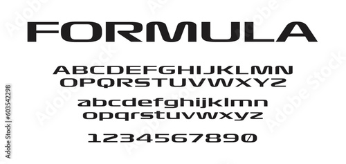 Sport Modern Formula grand prix race Italic Alphabet Font icon logo sign symbol Typography urban style fonts technology digital movie graphic design vector illustration black white background