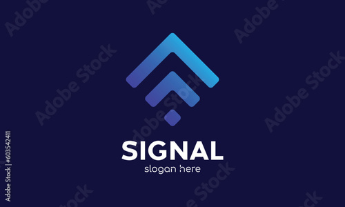 Logo vector minimalist design signal symbol receiver internet telecommunication computer technology wireless network connection digital icon