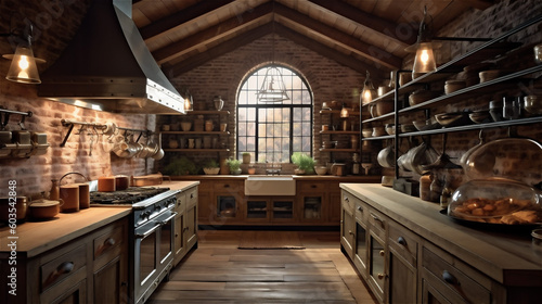 Generative AI, Cozy and Charming Rustic Kitchen Design