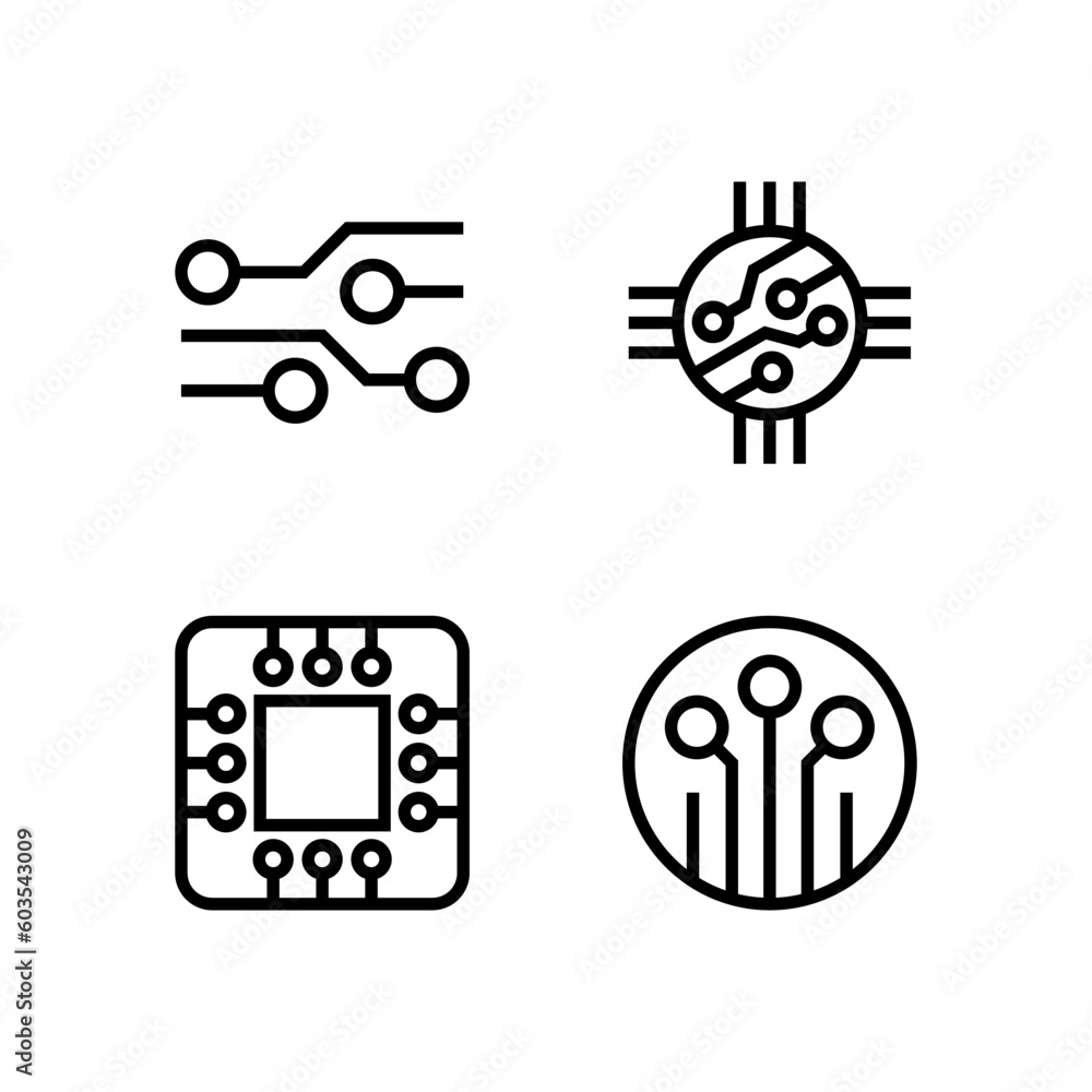 Fototapeta premium Circuit board icon vector illustration logo template for many purpose. Isolated on white background.