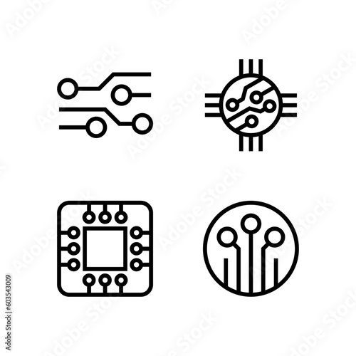Circuit board icon vector illustration logo template for many purpose. Isolated on white background.