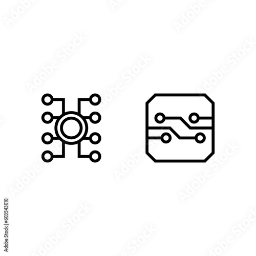 Circuit board icon vector illustration logo template for many purpose. Isolated on white background.