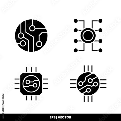 Circuit board icon vector illustration logo template for many purpose. Isolated on white background.