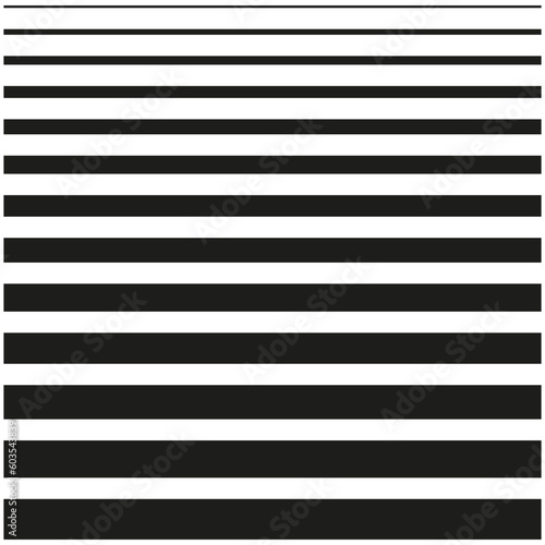 Black stripes different thickness. Abstract geometric pattern. Digital futuristic wallpaper. Vector illustration.