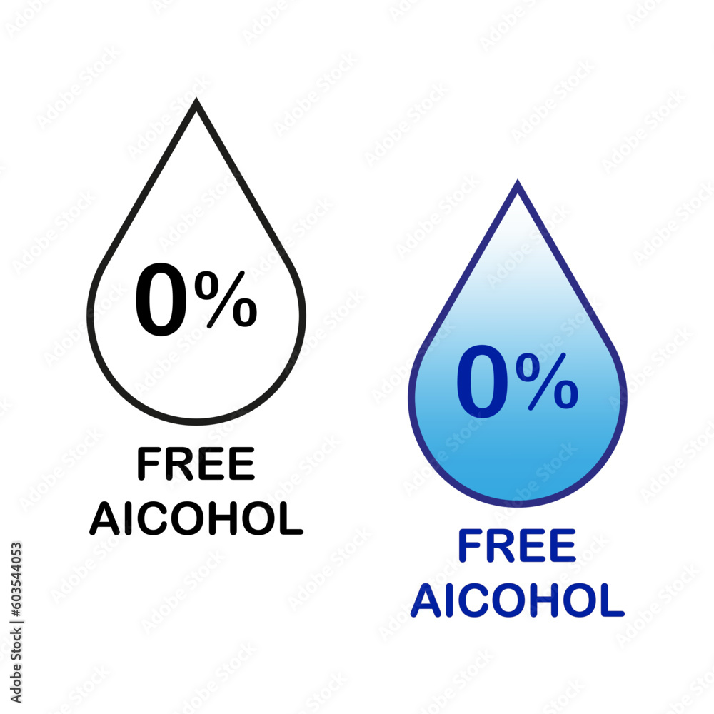 Alcohol free vector icon. Vector illustration. Alcohol free vector icon. Vector illustration.