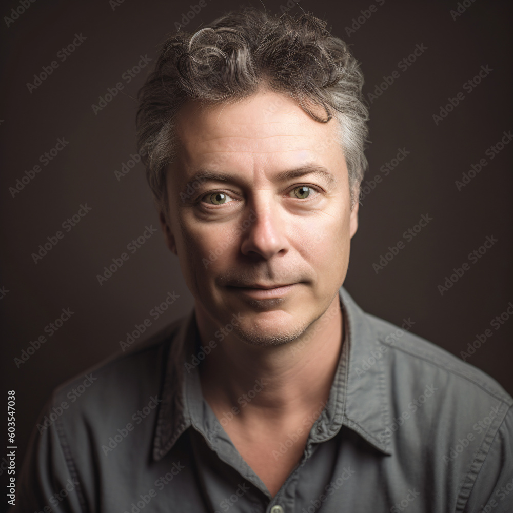 A close up shot of a middle-aged man isolated on a black background Generative Ai A close up shot of a middle-aged man isolated on a black background Generative Ai
