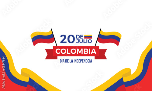 Gradient 20 de julio background with colombian flag colors