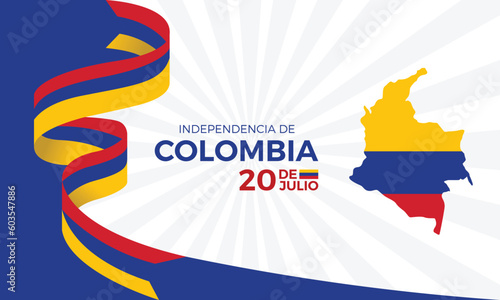 Gradient 20 de julio background with colombian flag colors