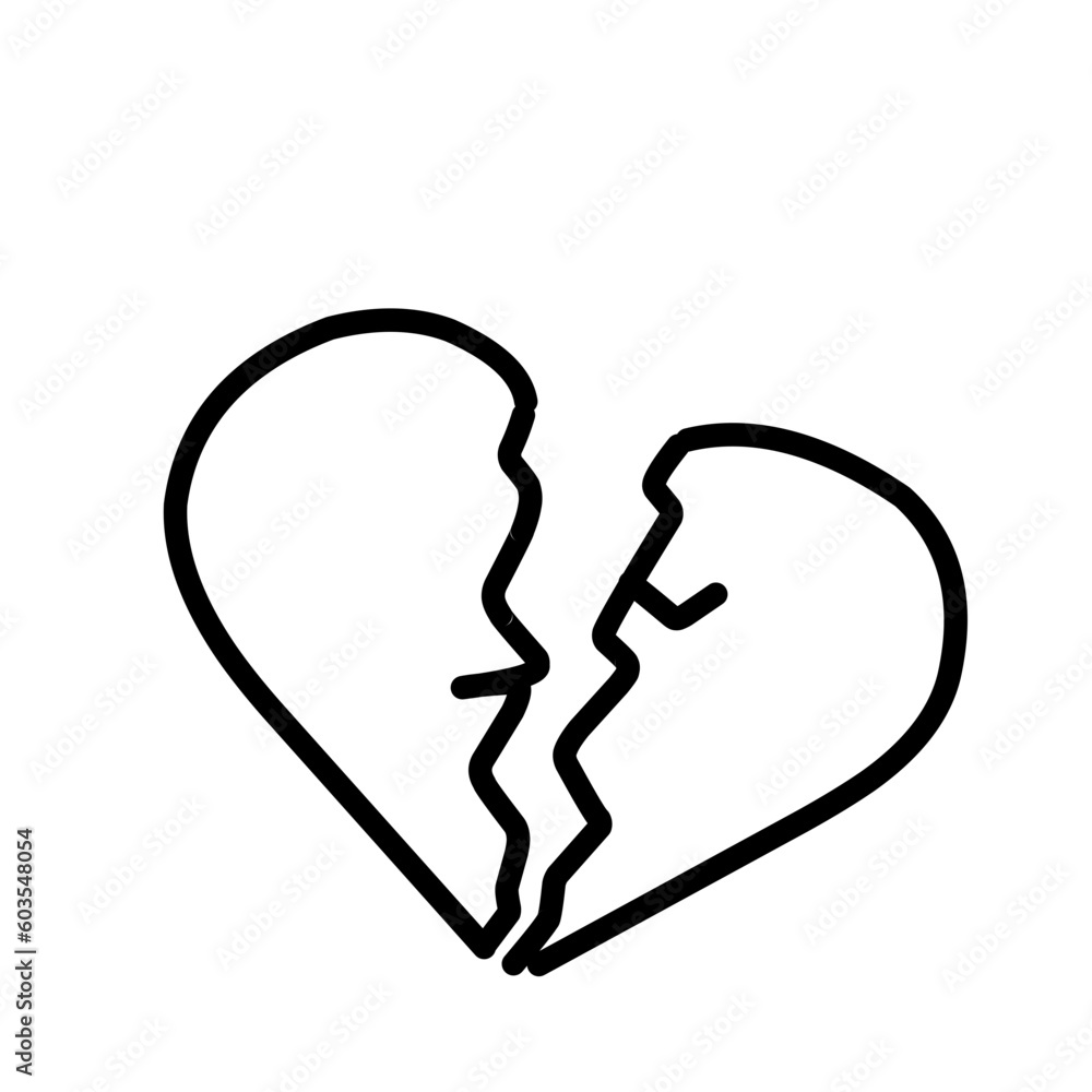 Heartbreak doodle icon 
