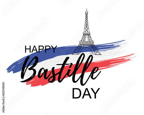 Greeting card for Happy Bastille Day