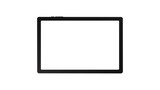 tablet black color with blank touch screen and flare isolated on white background. realistic and detailed device mockup. stock PNG illustration
