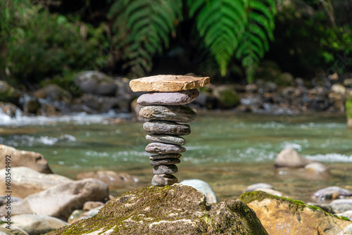 Photography Meditation in nature, balance of stones and natural art