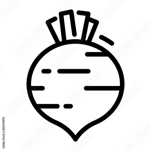 Beetroot Simple Line Icon Logo Symbol