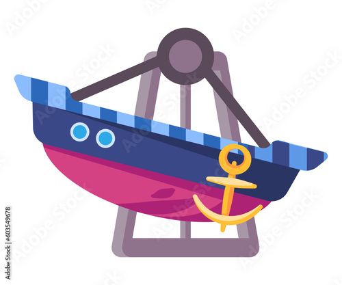 swing boat colorful amusement park festival holiday fun fairground happiness outdoor activity