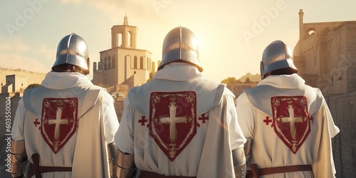 Templar knights in the crus...