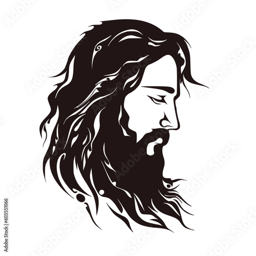 Jesus, the way, the truth, the life, silhouette vector illustration