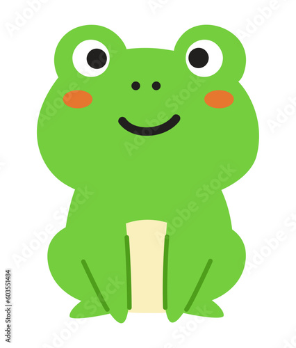 かわいいカエルの全身イラスト