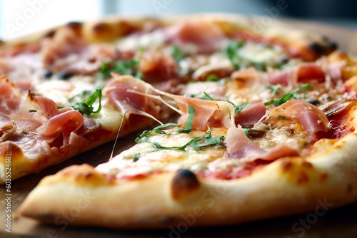 Neapolitan pizza with prosciutto