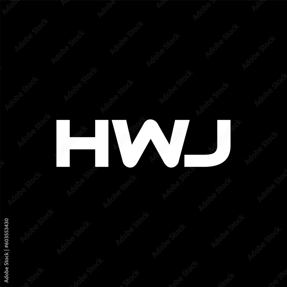HWJ letter logo design with black background in illustrator, vector logo modern alphabet font overlap style. calligraphy designs for logo, Poster, Invitation, etc. HWJ letter logo design with black background in illustrator, vector logo modern alphabet font overlap style. calligraphy designs for logo, Poster, Invitation, etc.