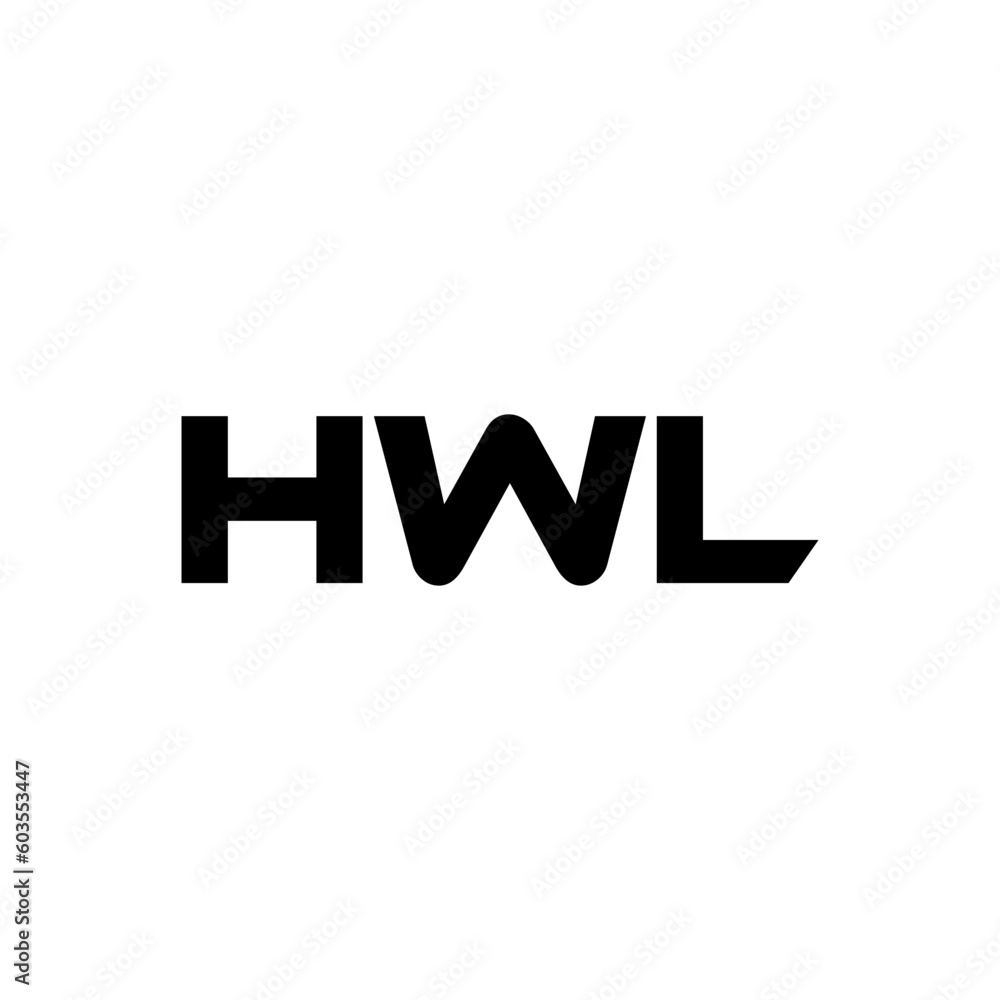 HWL letter logo design with white background in illustrator, vector logo modern alphabet font overlap style. calligraphy designs for logo, Poster, Invitation, etc.