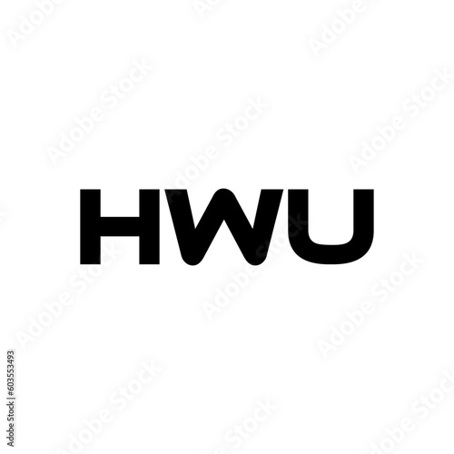 HWU letter logo design with white background in illustrator, vector logo modern alphabet font overlap style. calligraphy designs for logo, Poster, Invitation, etc.