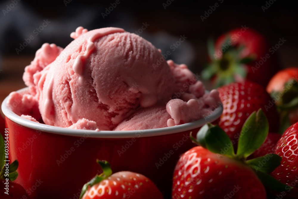 Delicious strawberry ice-cream Delicious strawberry ice-cream