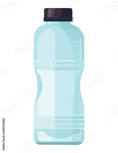 Transparent plastic bottle with purified drinking water