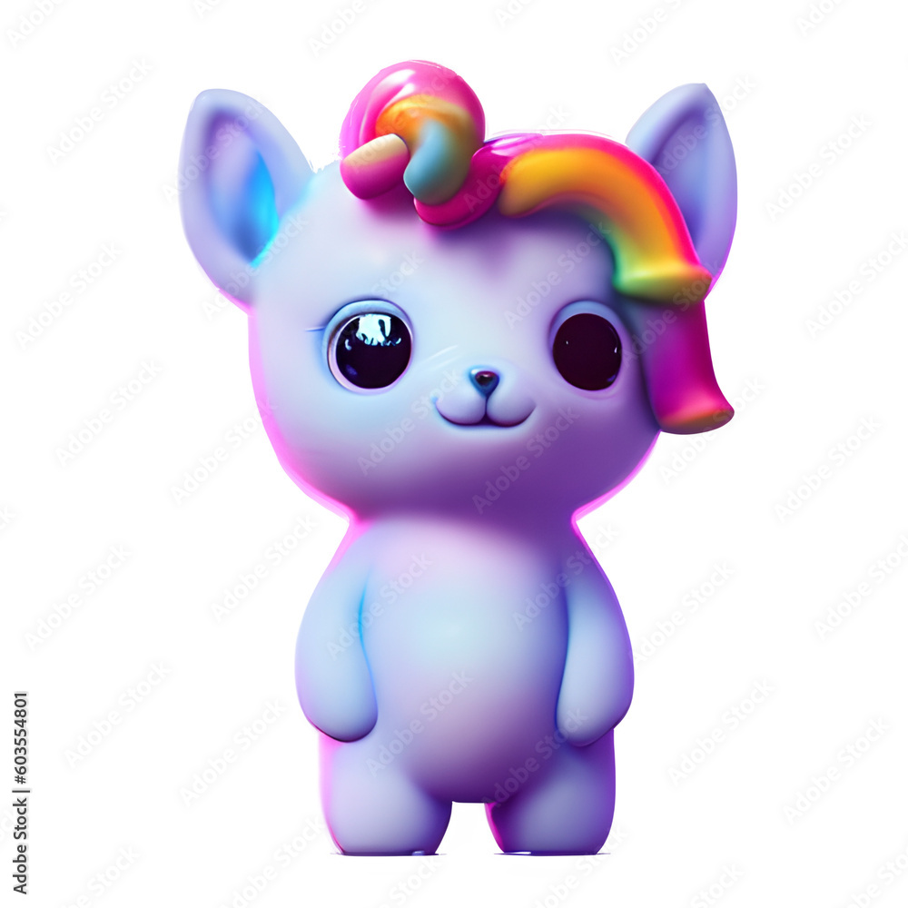 fantasy unicorn, cute 3d cartoon unicorn isolated on transparent background, Generative AI fantasy unicorn, cute 3d cartoon unicorn isolated on transparent background, Generative AI