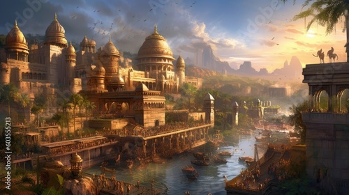 Ancient India civilization in the Indus Valley, Generative AI photo