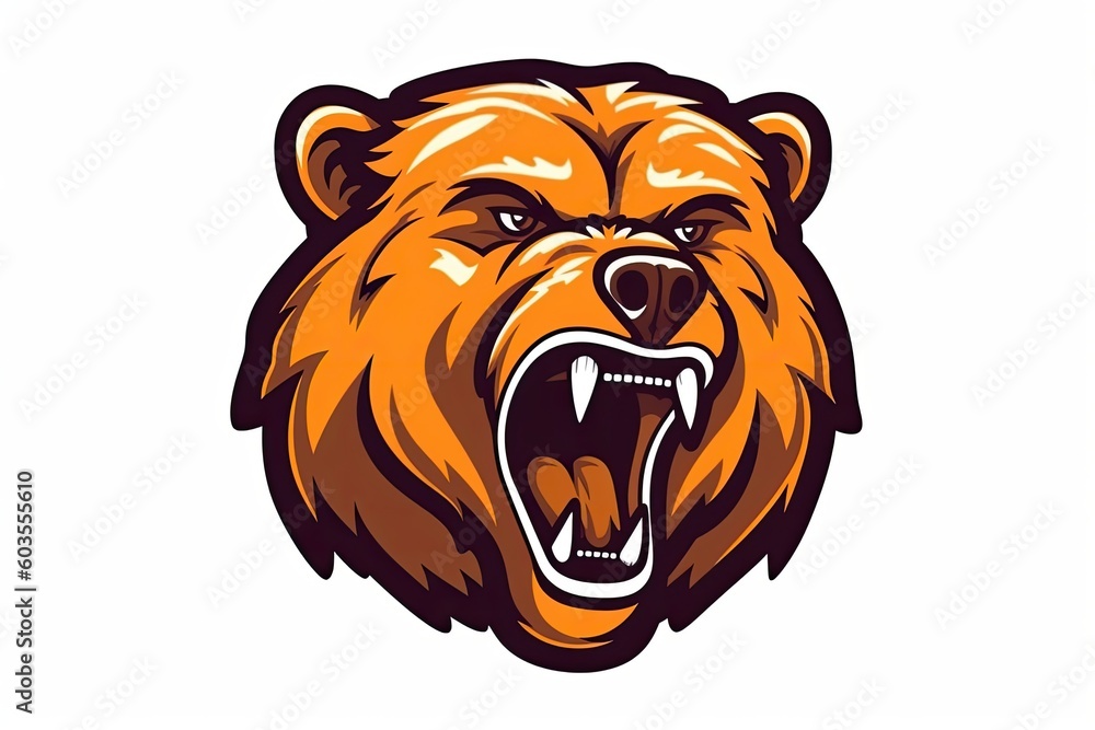 an intimidating brown bear baring its teeth Generative AI an intimidating brown bear baring its teeth Generative AI