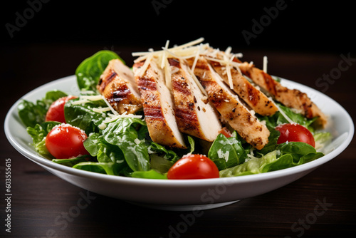 Delicious fresh Caesar's Salad with chicken