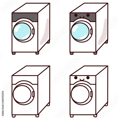 ドラム式洗濯機のイラスト