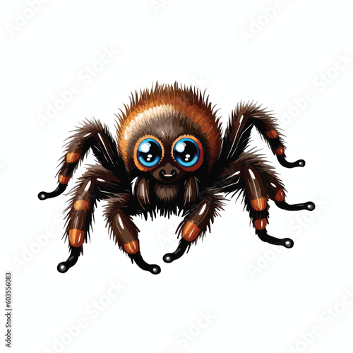 vector cute tarantula cartoon style