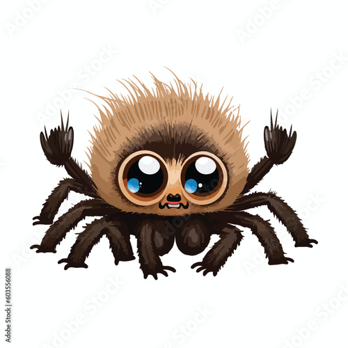 vector cute tarantula cartoon style