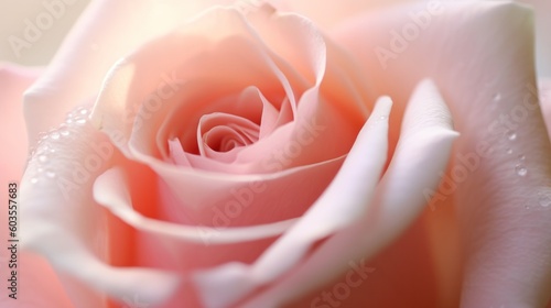 Pink rose flower close up for background and soft focus. Generative AI.