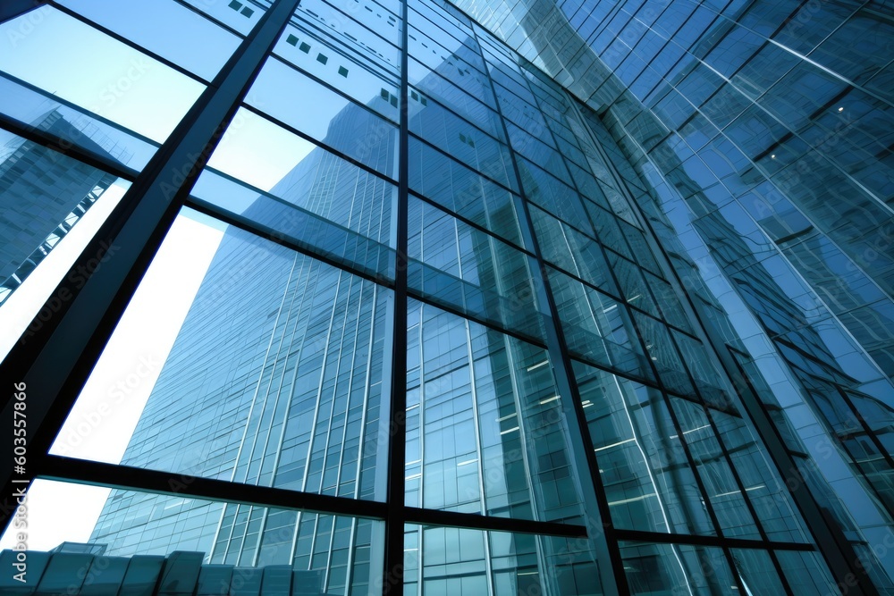 Skyscraper with a Modern Architecture Design and Glass Facade Generative AI Skyscraper with a Modern Architecture Design and Glass Facade Generative AI