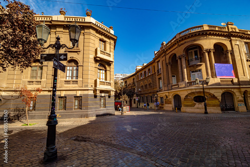 ruas do bairro Paris Londres em Santiago, Chile