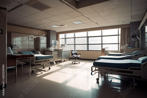 Medical Facilities Illustration Created with Generative AI © dendyh7