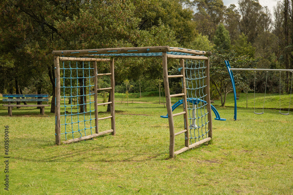 children's games to climb with wood and ropes, rustic design, park with nature on a sunny day, exterior scene wallpaper children's games to climb with wood and ropes, rustic design, park with nature on a sunny day, exterior scene wallpaper