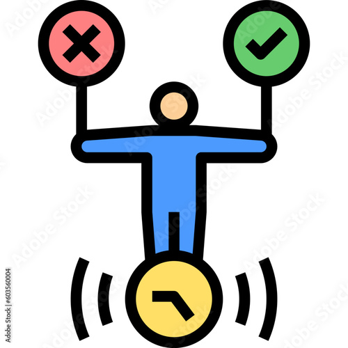 decision making filled outline style icon