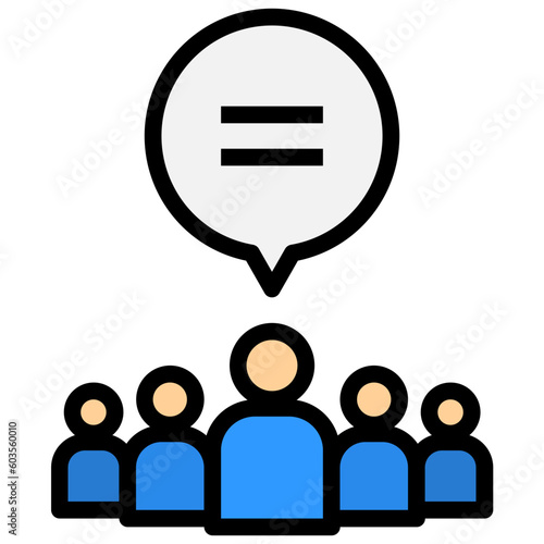 equity filled outline style icon