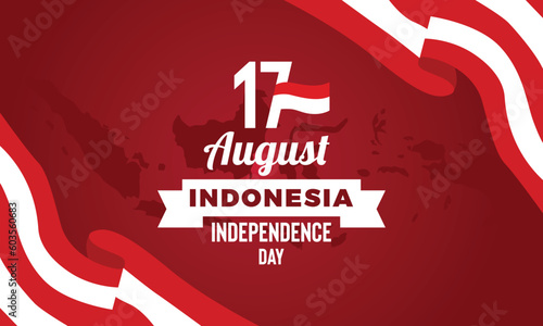 Flat indonesia independence day background template 