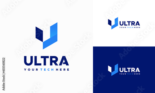 Modern U Letter Geometric logo designs concept vector, Usable for Business and Branding Logos. Flat Vector Logo Design Template Element. photo