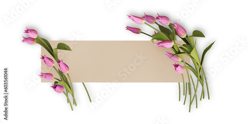 Flower on paper with transparent background