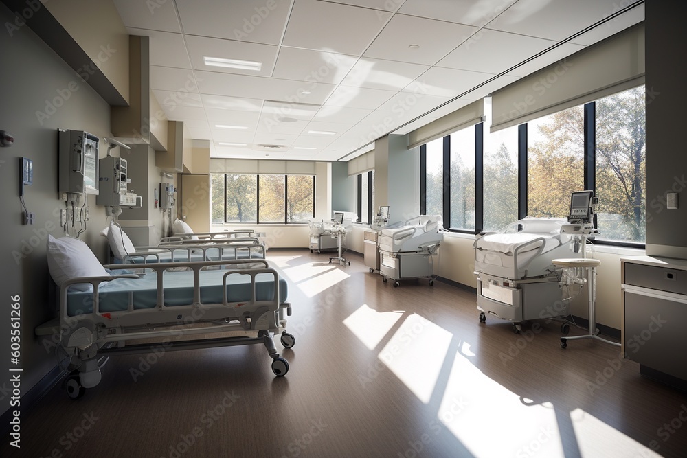 Fototapeta premium Medical Facilities Illustration Created with Generative AI