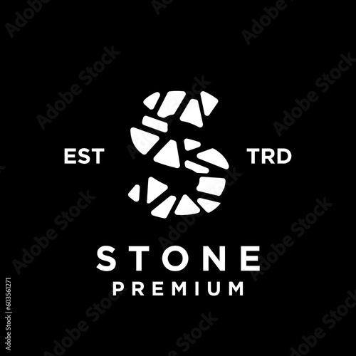 Stone initial S logo icon design illustration template