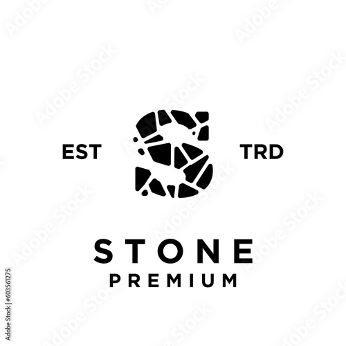 Stone initial S logo icon design illustration template