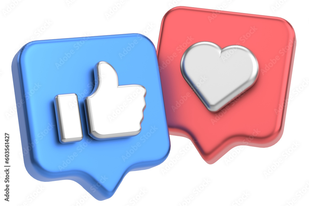 Like icon. 3D icon. 3D illustration. Like icon. 3D icon. 3D illustration.