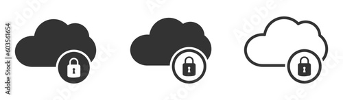 Secured Cloud Technology. Cloud and padlock. Protected cloud computing service concepts